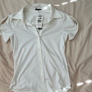 Theory Women's White Button Down Shirt